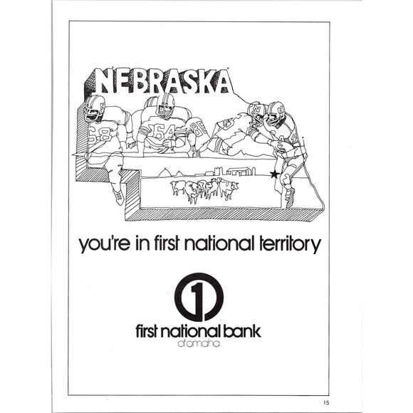 First National Bank Of Omaha 1972 Nebraska Huskers Clipping SJ2 - Picture 1 of 2